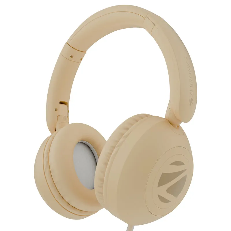 Zebronics Wired Headphone With Mic Zeb Boom Beige view 2